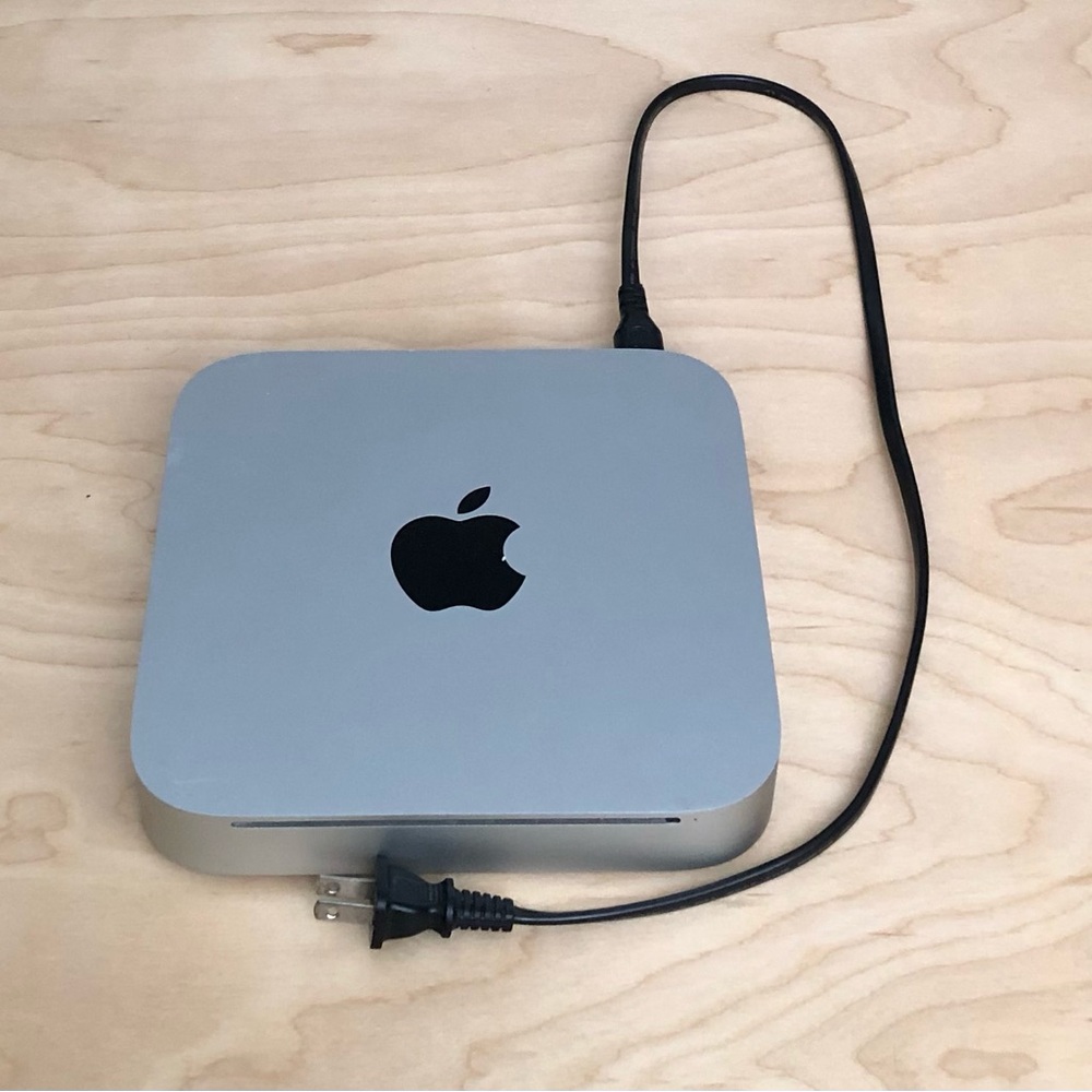 Apple Silver Mac mini with Black Apple Logo